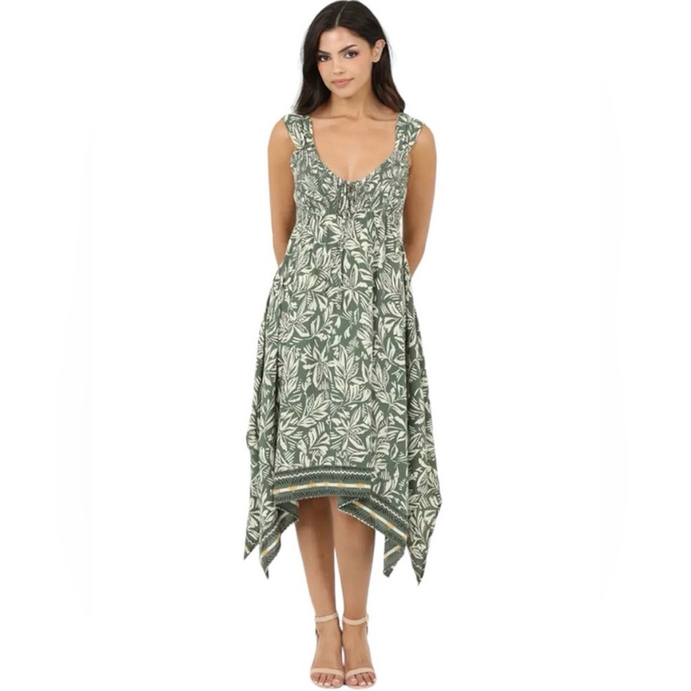 Angie green print dress